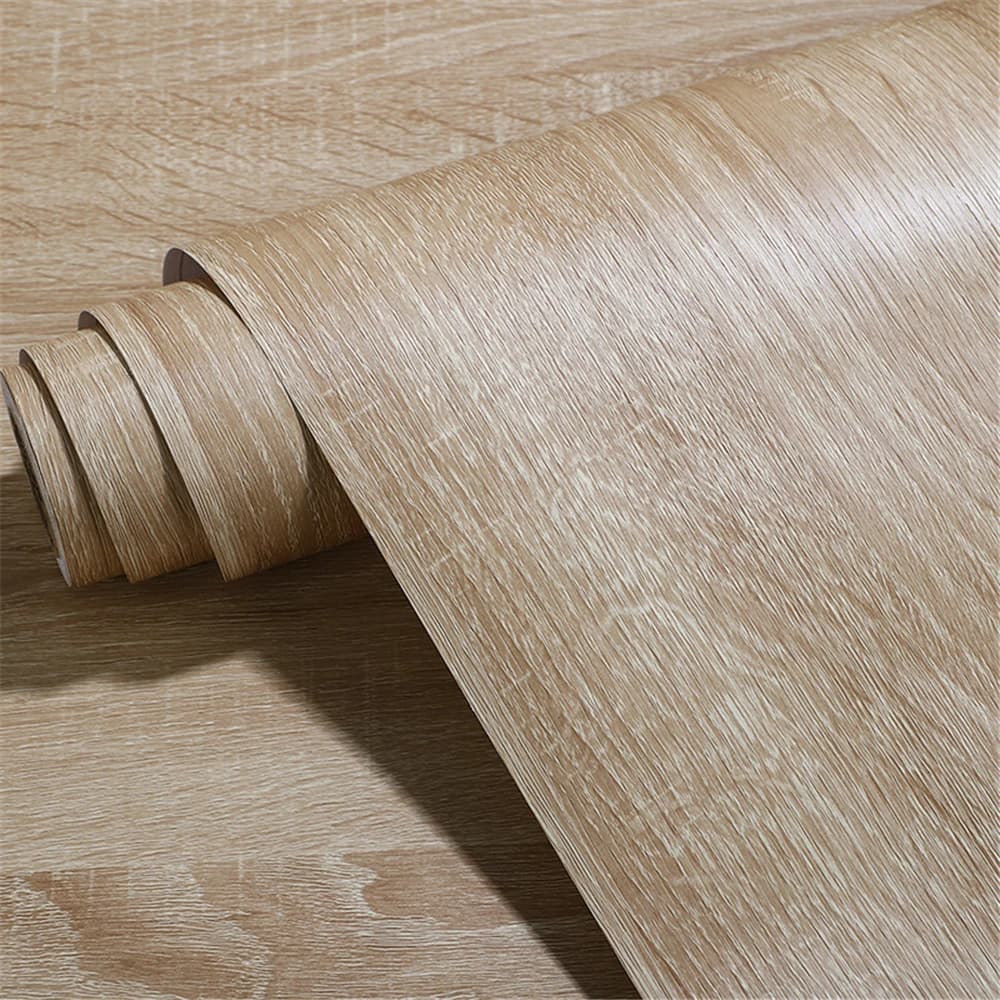 Autocollant mural en vinyle imperméable pour meubles de maison, Grain de bois Vintage, papier peint 