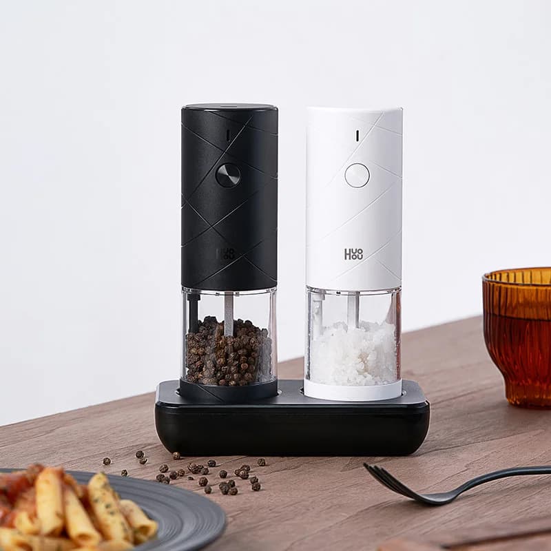 Huohou – broyeur électrique au poivre, assaisonnements, épices, moulin à grains, salière, lumière LE