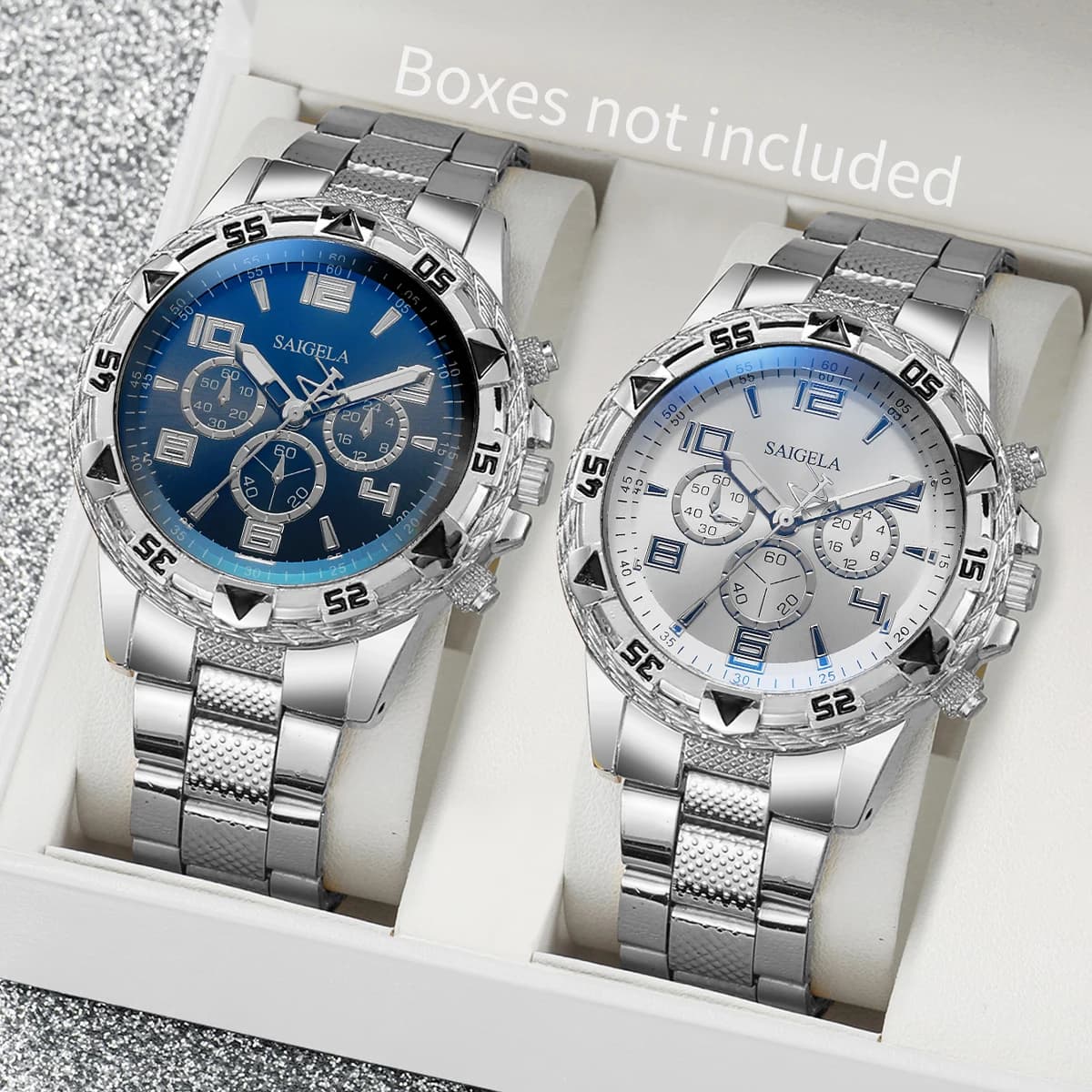 Ensemble de montres à quartz pour hommes d'affaires, cadran arabe, bracelet en acier, mode masculine
