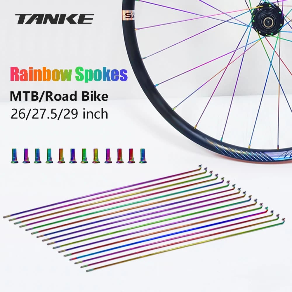 TANKE vélo 12 pièces rayons fil avec écrous pour 26/27.5/29 pouces roue vtt vélo de route en acier i