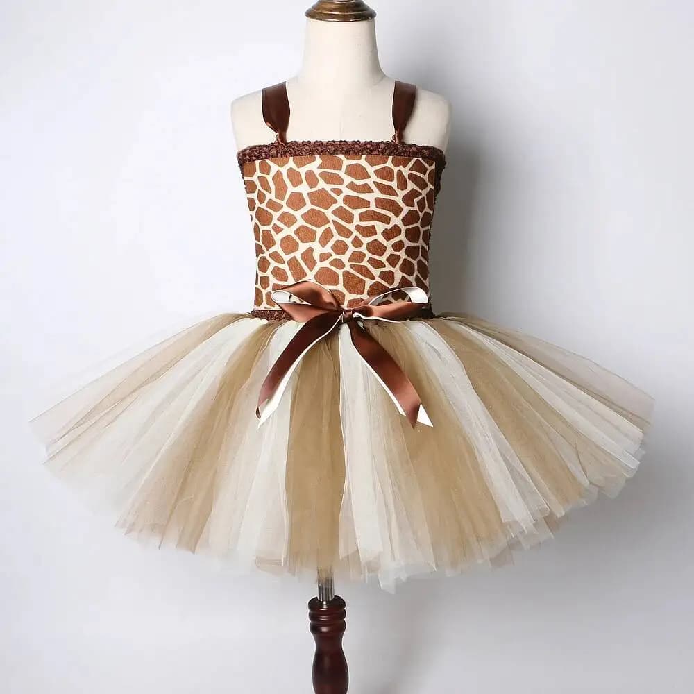 Robe mignonne de girafe pour fille, ensemble de Costume de Performance d'animal de dessin animé pour