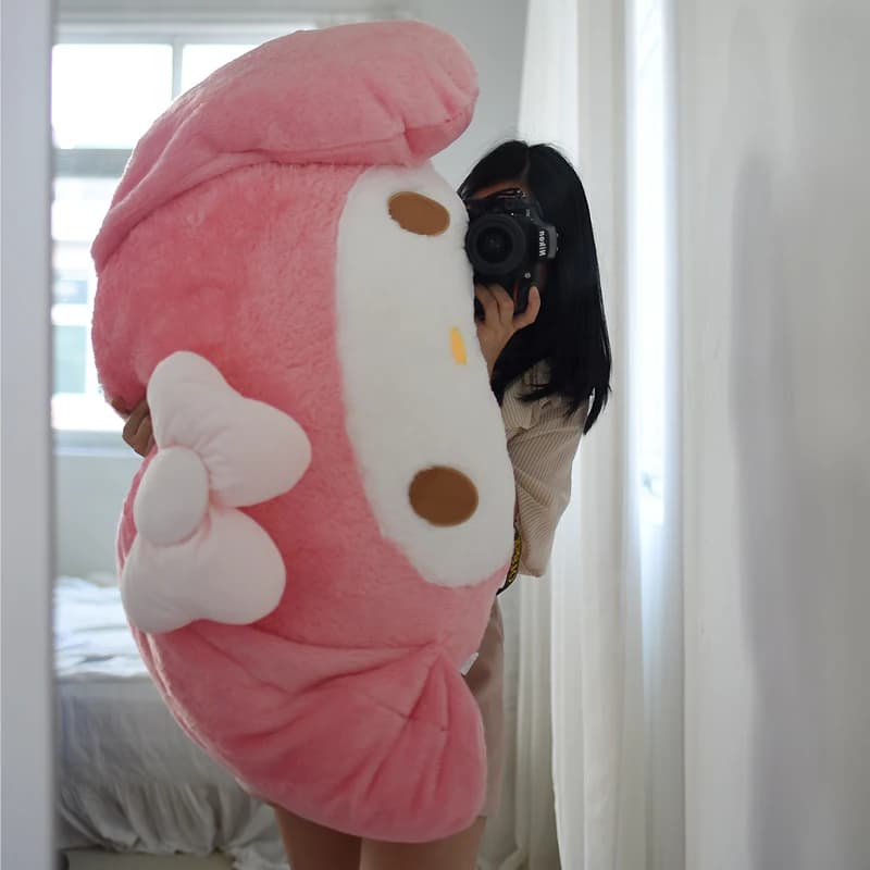Jouet en peluche doux My Melody, oreiller de câlin de grande taille, coussin de dos confortable, jol