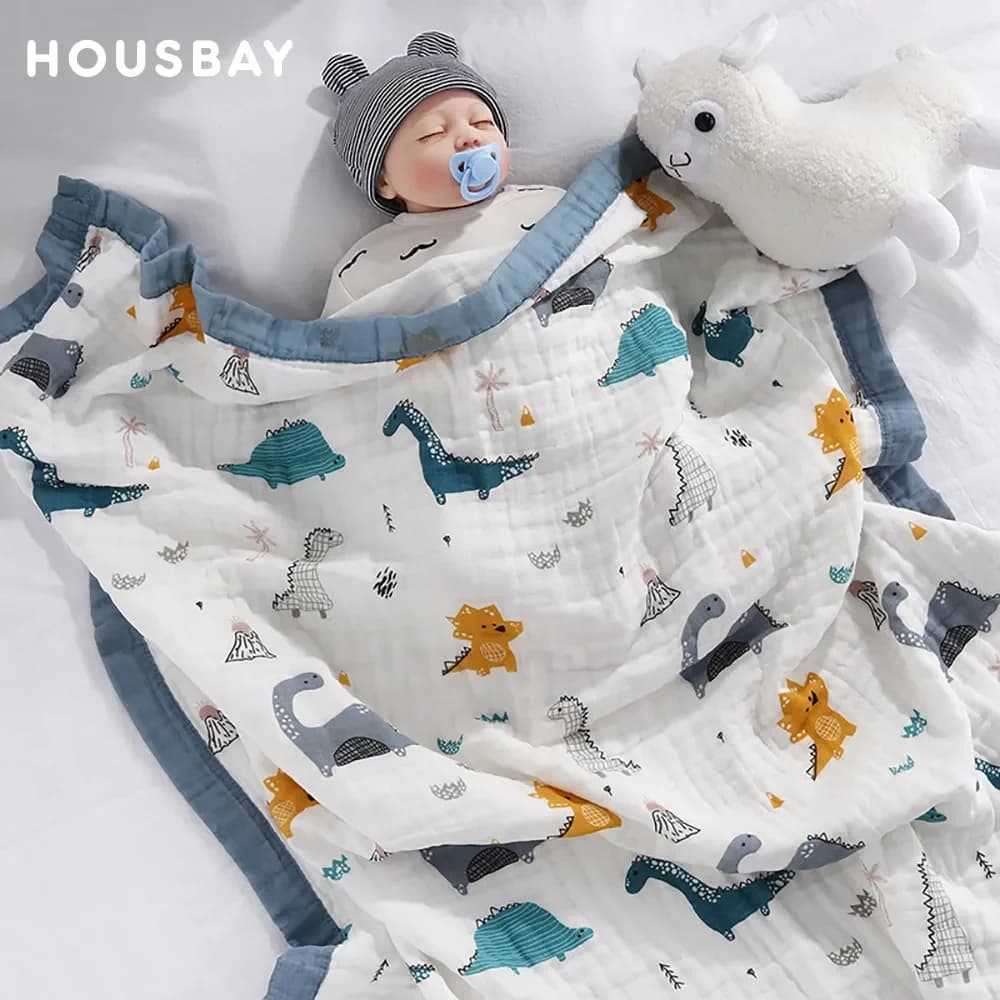 Couvertures pour bébé 6 couches 100% gaze de coton, enveloppe respirante pour bébé, douce et absorba