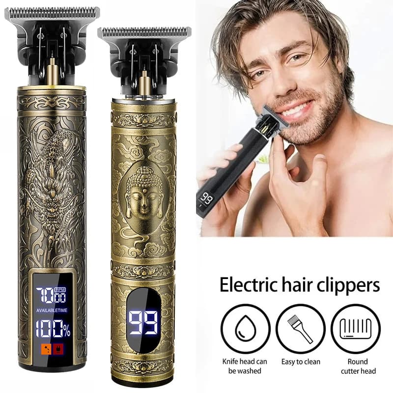 Vintage corps tondeuse à cheveux électrique rasage des cheveux pour hommes T9 sans fil tondeuse à ba