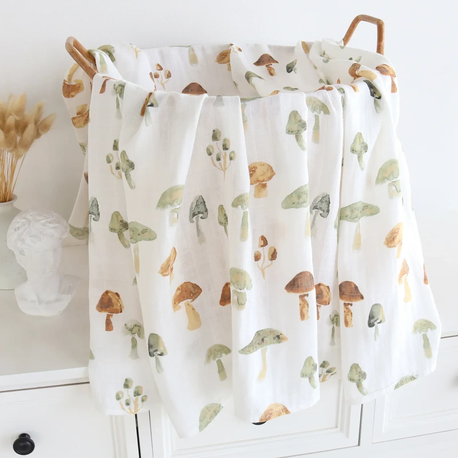 Couverture Douce en Coton et Bambou pour Bébé, Super Mousseline, Emmaillotage Rond, Poussette, Couve