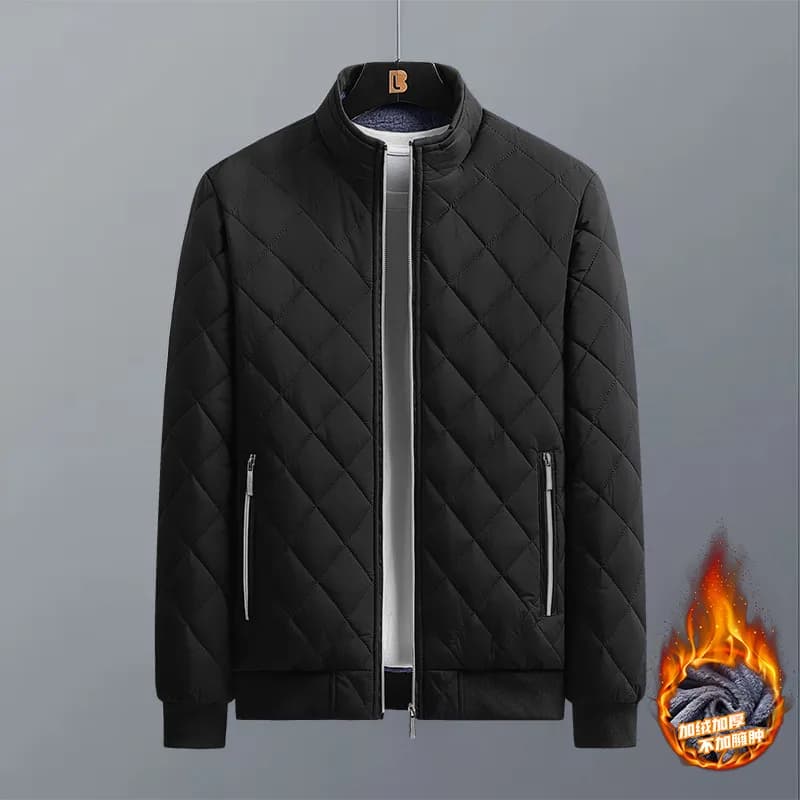 Veste bombardier pour hommes, motif diamant, doublure polaire, décontractée, vêtements à la mode, to