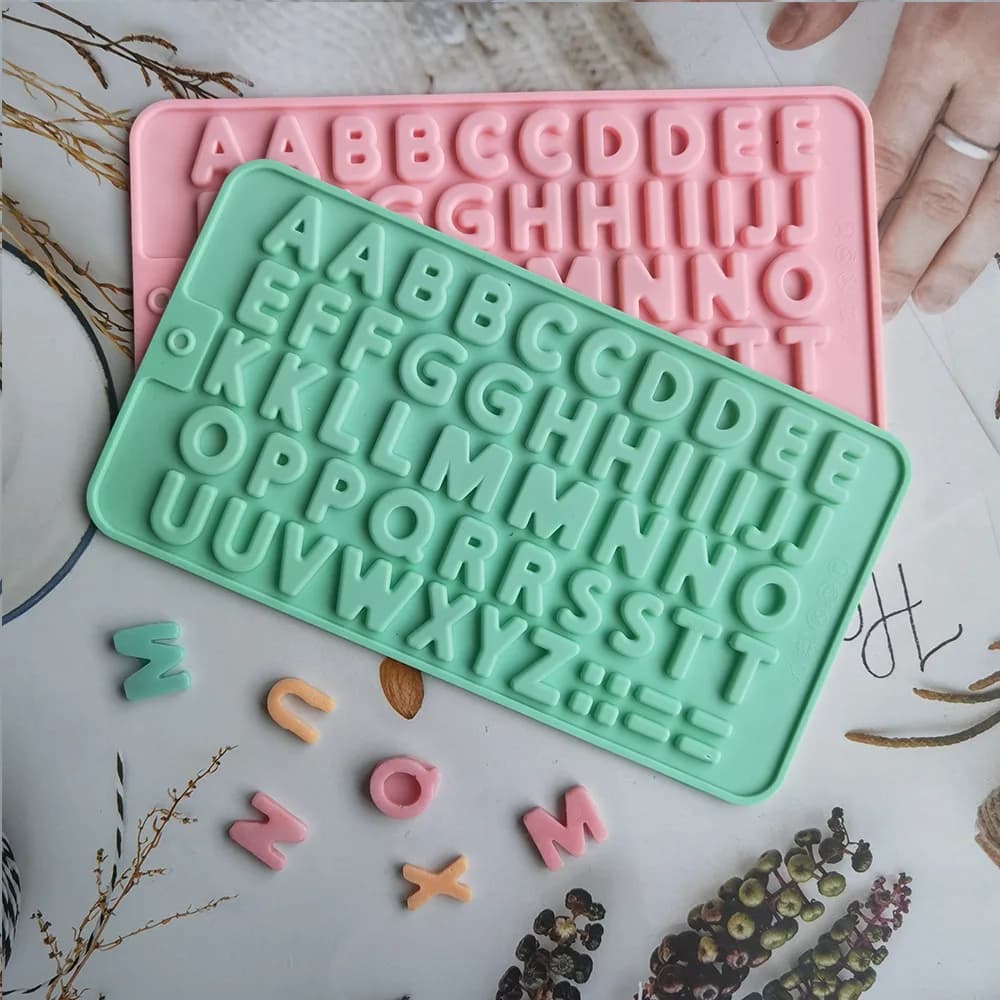 Moule à chocolat en Silicone avec lettres et chiffres, Alphabet, biscuits, bonbons, gâteaux, plateau