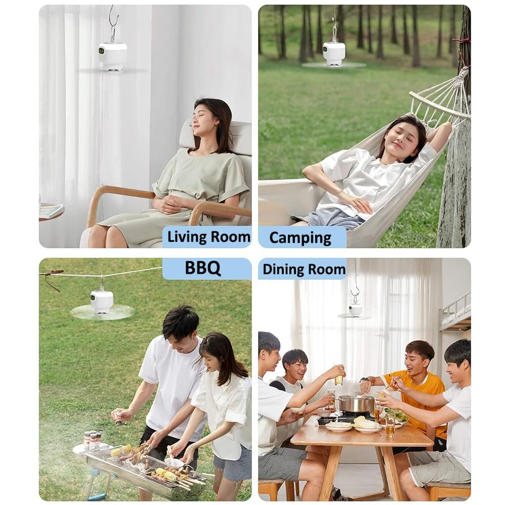 Ventilateur de plafond Portable pour tente de Camping, auvent de plafond, 8000mah, ventilateur sans 