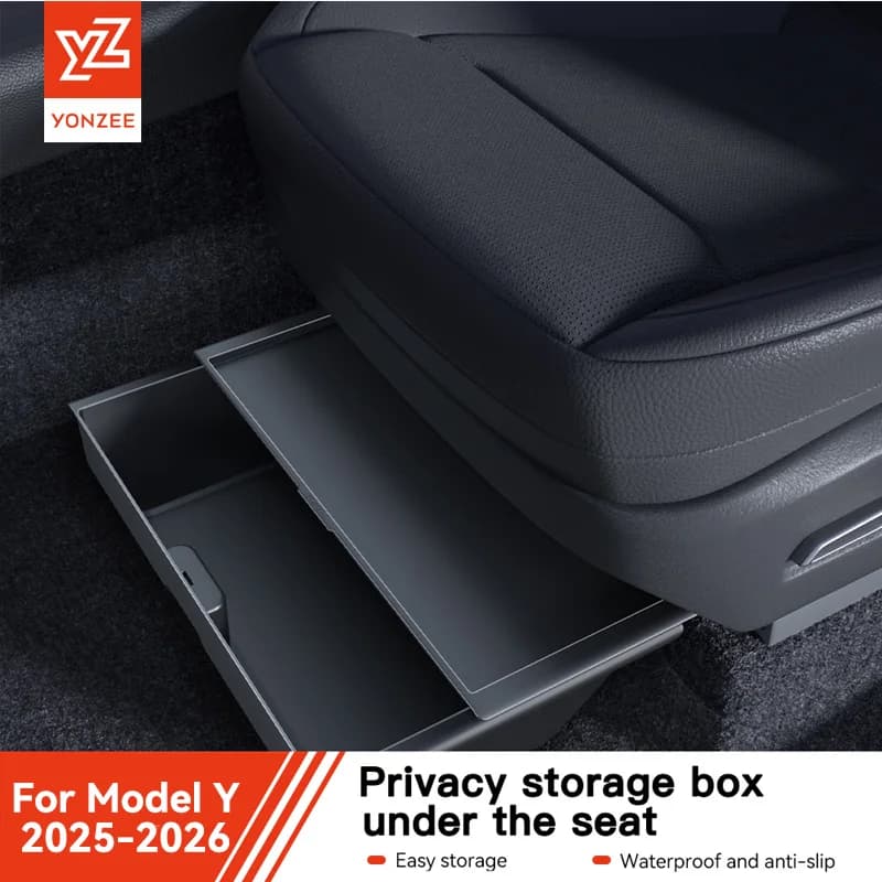 YZ Pour Tesla Model Y Juniper 2025-2026 Boîte de rangement sous siège, accessoires intérieurs de voi