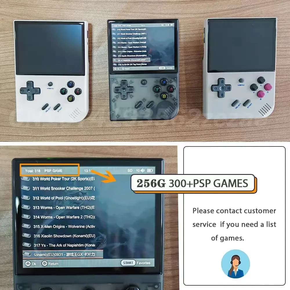 ANBERAlfred-Carte mémoire de jeu rétro RG35XX PLUS, 256 Go, carte TF préchargée, plus de 300 jeux PS
