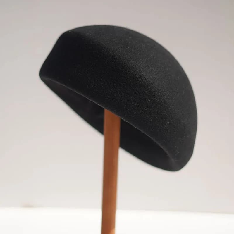 Béret en feutre de laine de style français pour femmes, chapeaux d'hiver formels, pilulier, Derby, c