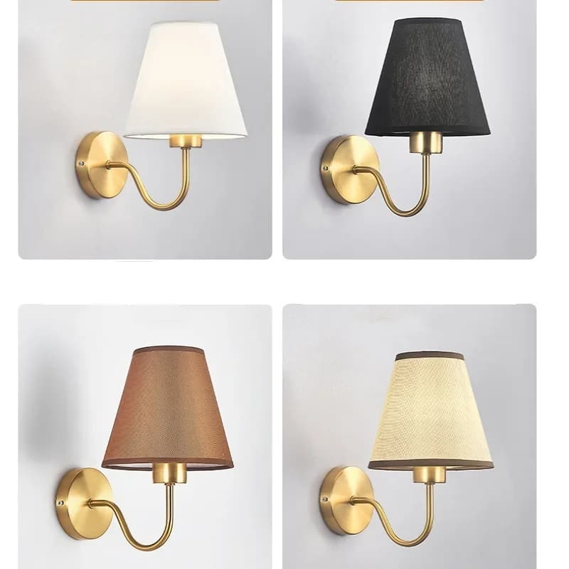 Lampe murale LED moderne, éclairage intérieur, style nordique, E27, lampe murale rétro en tissu, lam