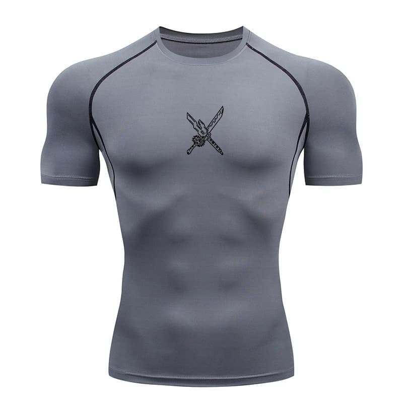 Chemises de Compression graphiques Anime pour hommes, t-shirts athlétiques à séchage rapide, hauts d