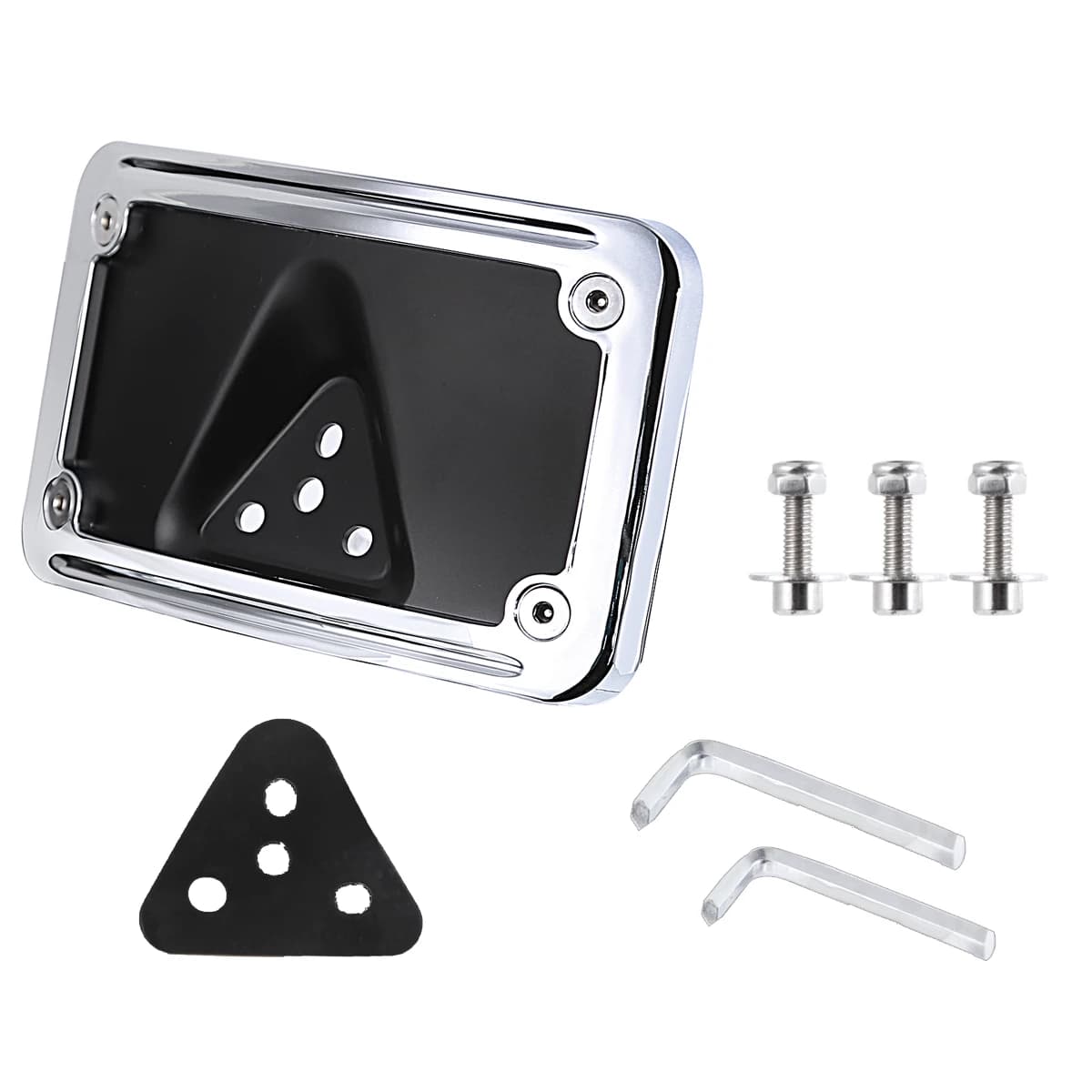 Support de montage de plaque d'immatriculation incurvé noir chromé pour support Harley Dyna Sportste