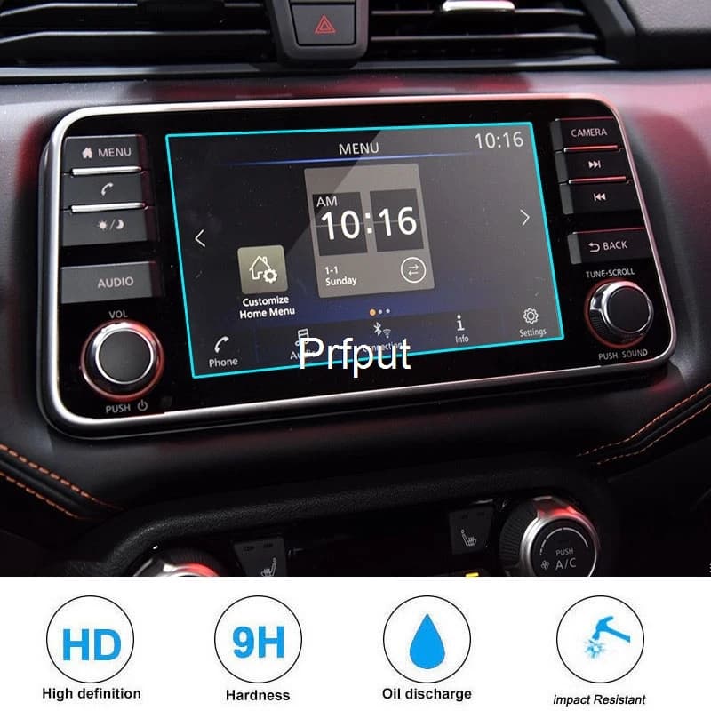 Protecteur d'écran de voiture pour Nissan Versa 2020 2021, Film autocollant en verre trempé pour Nav