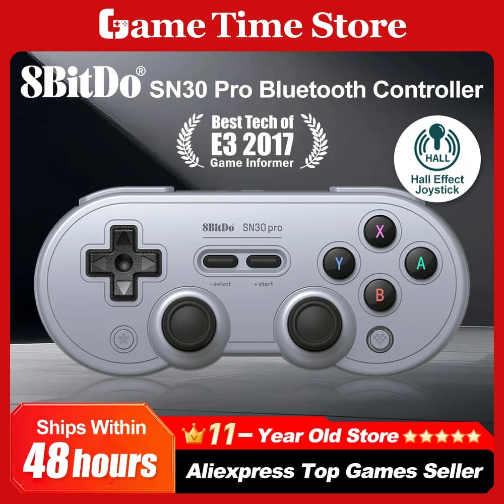 8Bitdo Manette de jeu sans fil Bluetooth SN30 Pro, JoysUniverse à effet Hall amélioré, Nintendo Swit