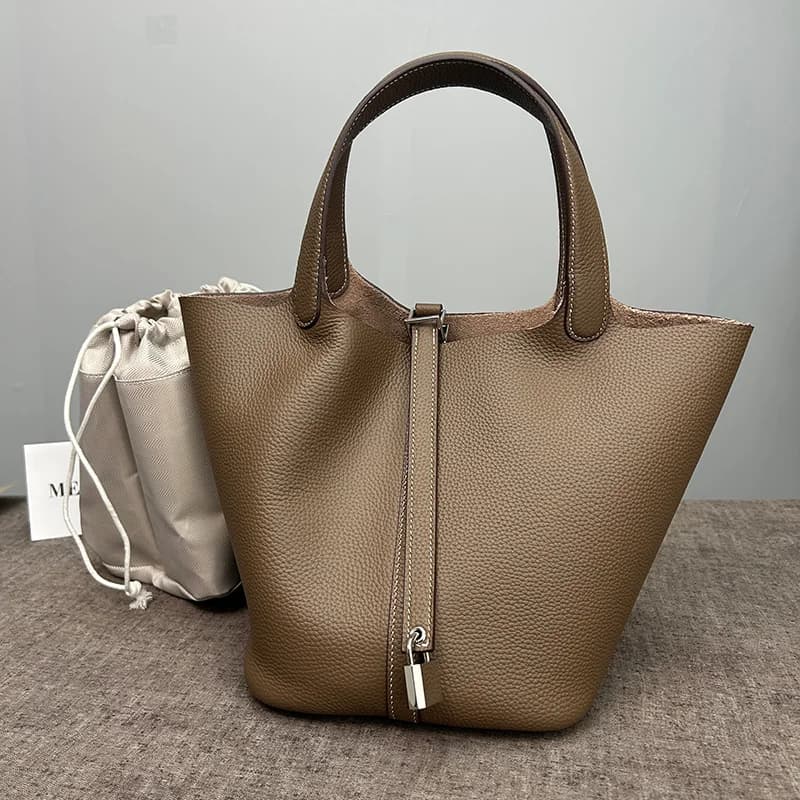 Sac seau pour femmes, fourre-tout de bonne qualité, sac à main de styliste de luxe en cuir véritable