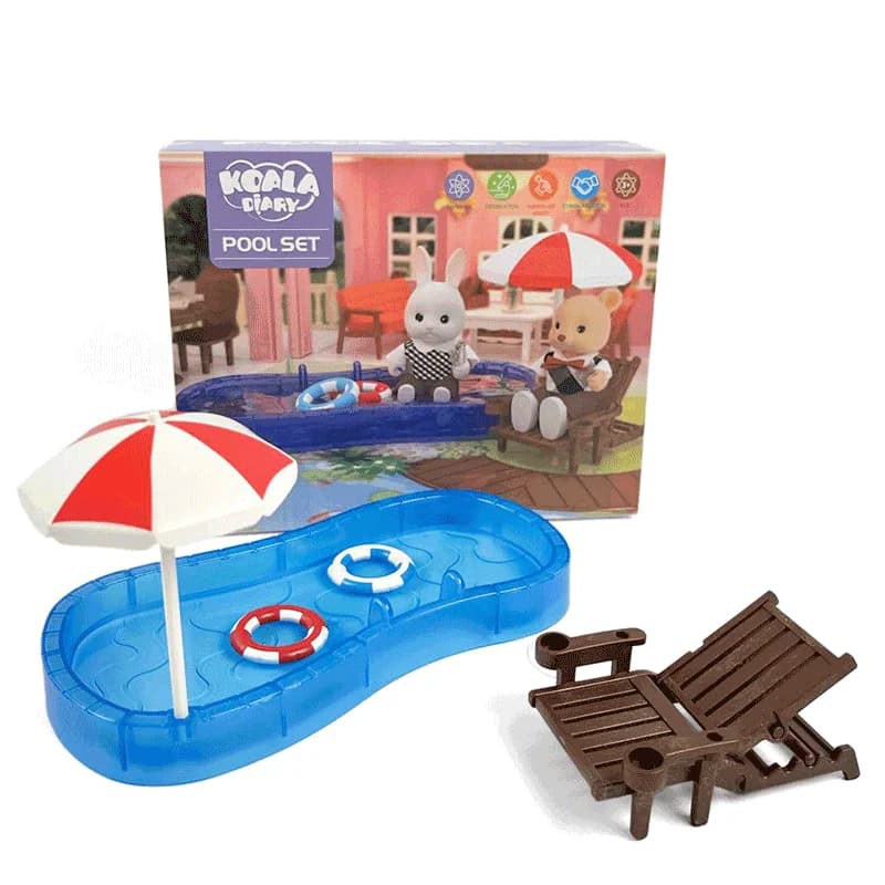 Accessoire de piscine Miniature pour maison de poupée, Mini accessoires de maison de poupée de plage