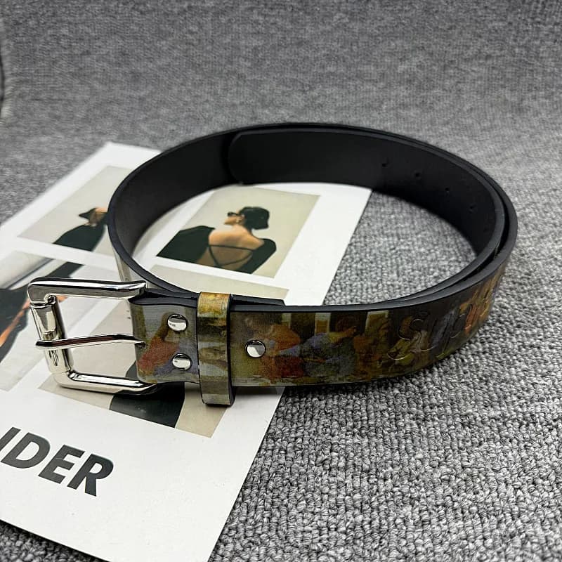 Nouvelle ceinture décorative imprimée 2026 style gothique Y2K La Cène, rétro neutre, tendance et per