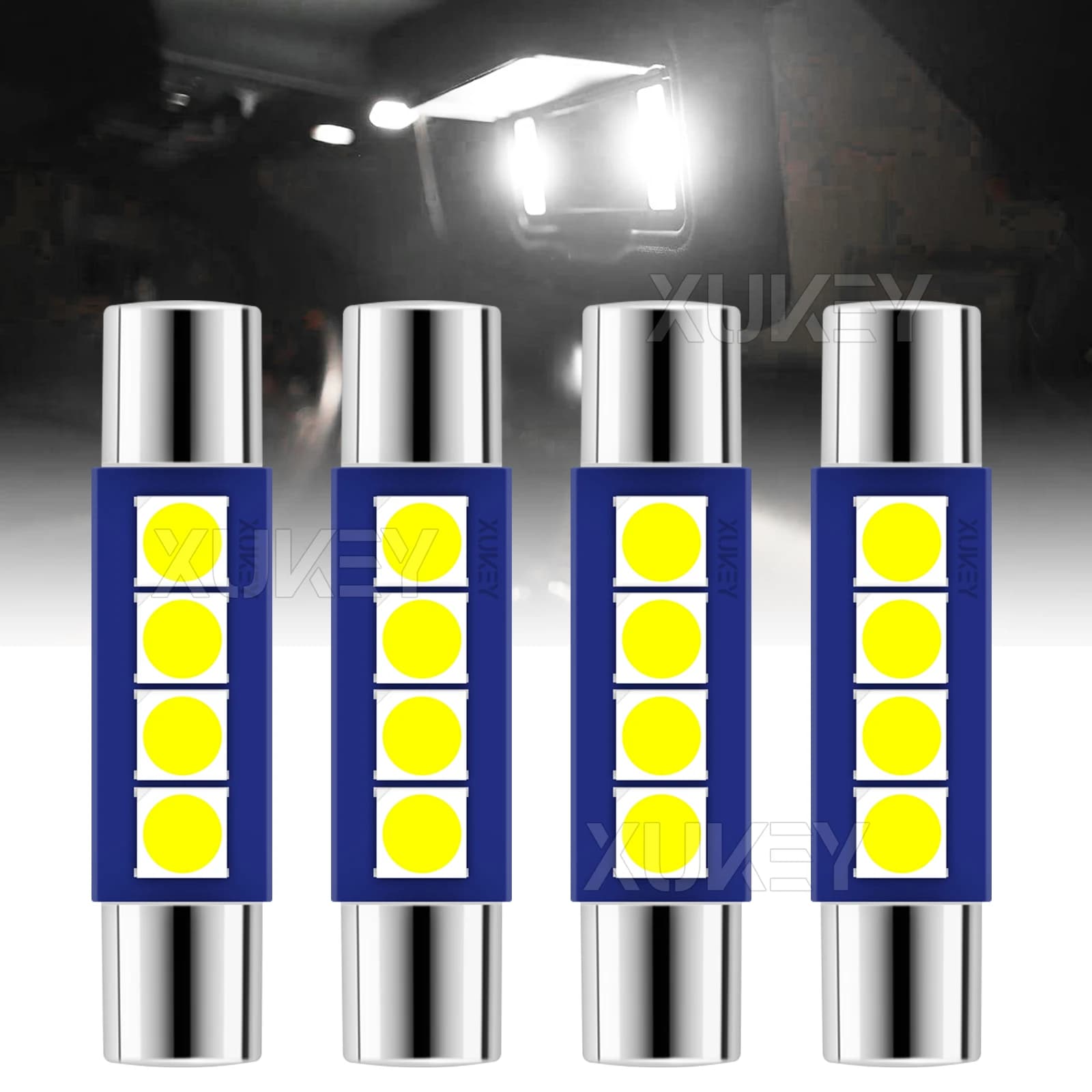 Ampoule LED DE3175 6000K, guirlande LED blanche brillante 28mm 29mm 4-SMD 3030-Chips pour lumières i