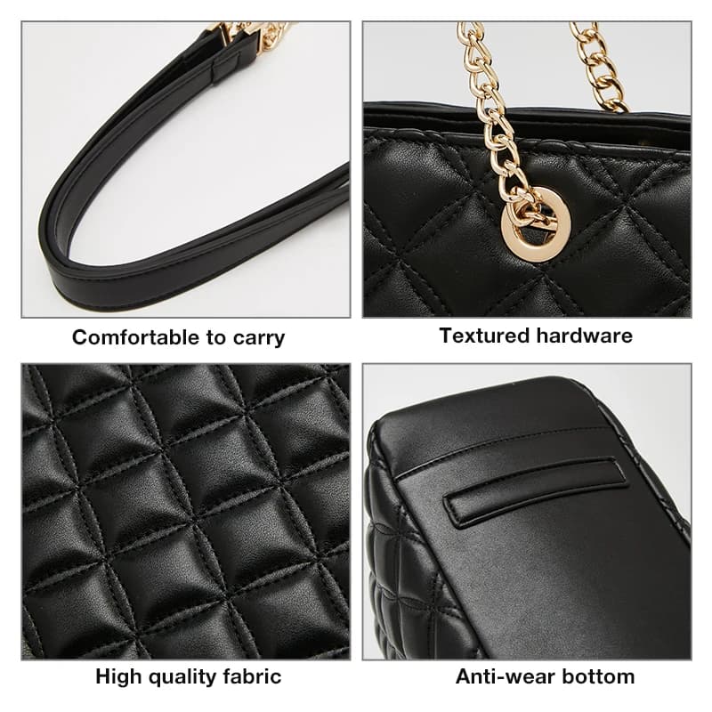 FOXER femmes mode matelassé sac à bandoulière femme classique sous les bras sac Vintage dame Simple 