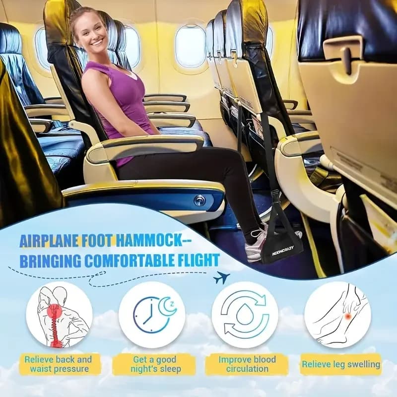 Hamac de jambe réglable Portable avec repose-pieds confortable pour le bureau d'avion et le soutien 