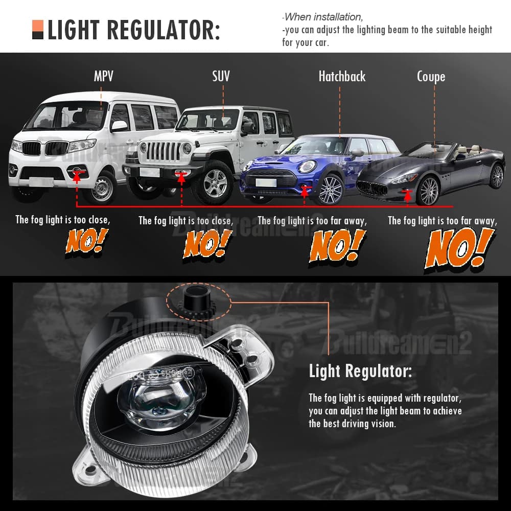 Ensemble de phare antibrouillard LED pour Volkswagen, pare-chocs avant de voiture, lentille Canbus, 