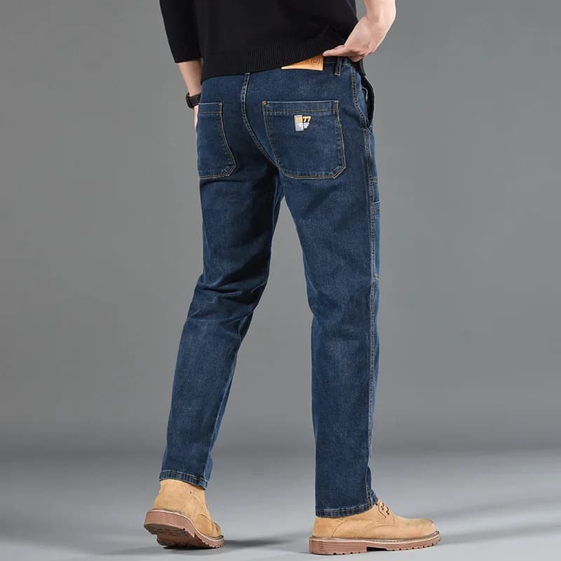Nouveau style 2026 – Jean slim homme coupe droite confortable style coréen – Pantalon gris taille mi