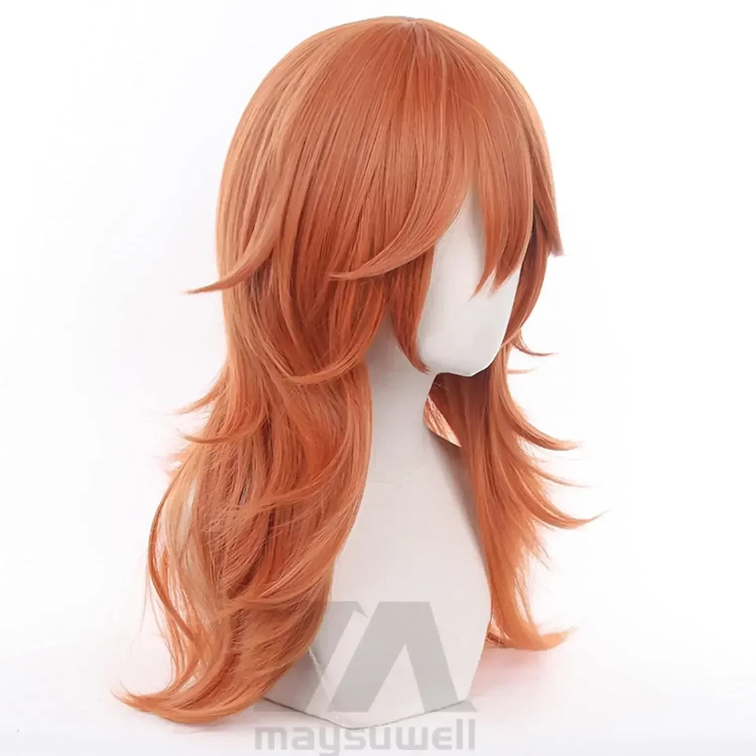 Ange diable pour tronçonneuse homme frange longue Orange marron Cosplay perruques Halloween Costume 