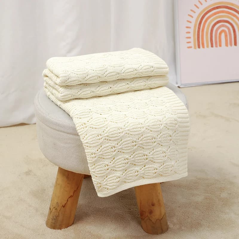 Tricot bébé couverture coton 90*70CM enfant en bas âge lange d'emmaillotage doux Plaid nouveau-né ga