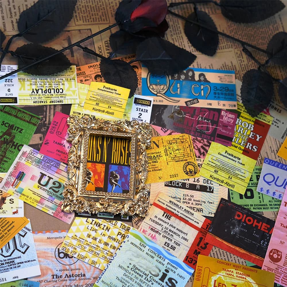 Autocollants Rock Music Ticket Graffiti pour enfants, bande rétro, décalcomanie, jouets, cool, étanc