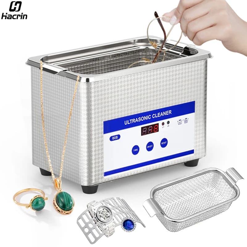 Nettoyeur à ultrasons lunettes nettoyeur de bijoux 40KHZ bain de lavage à ultrasons haute fréquence 