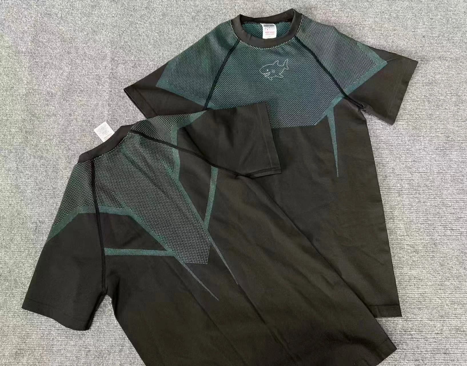Nouveau T-shirt de compression à manches courtes pour homme, séchage rapide, pour fitness, gym, spor
