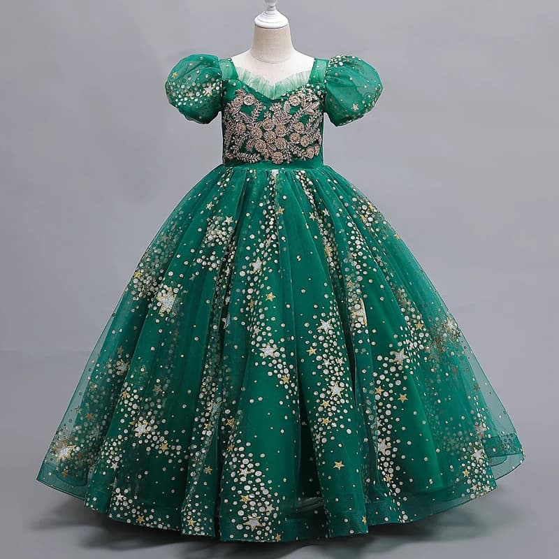 Robe de mariée à fleurs pour filles, longue, sans manches, princesse arc-en-ciel, cadeau d'hôte, pro