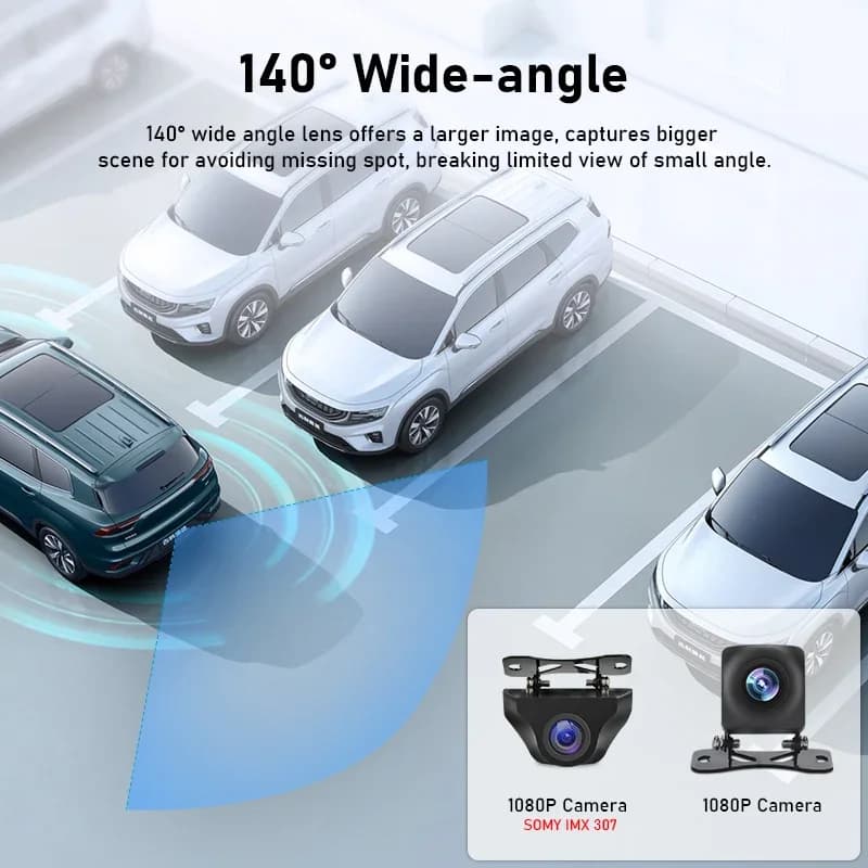 Jansite 1080P HD caméra arrière Vision nocturne caméra uniquement pour jansite Dash cam large flux d