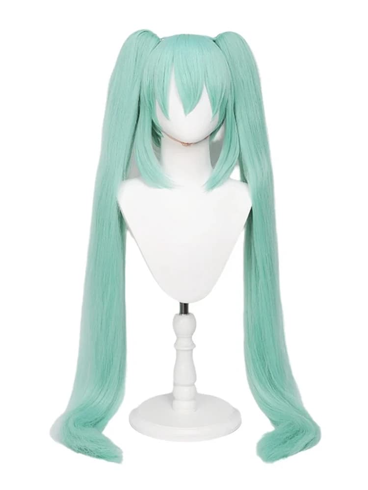 Hatsune Miku miku animation perruque simulation double queue de cheval cheveux longs style perruque 