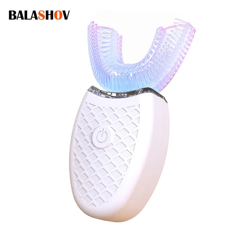 Brosse à dents électrique en forme de U pour adulte, brosse à dents à ultrasons, silicone résistant 