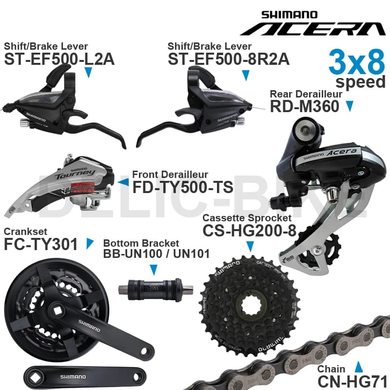 WinterMANO-Groupe de vitesses ALTUS Acera, comprenant un levier de vitesses EF500, un dérailleur ava