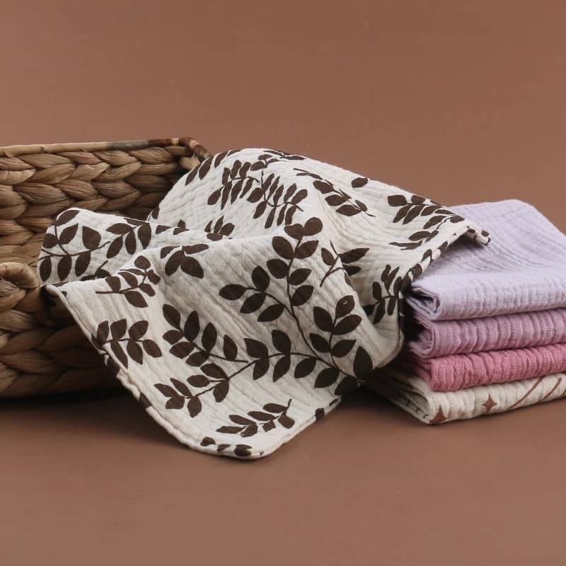 Serviettes en coton gaze douce et absorbante pour bébé, 5 pièces, lingettes pour le visage, mouchoir