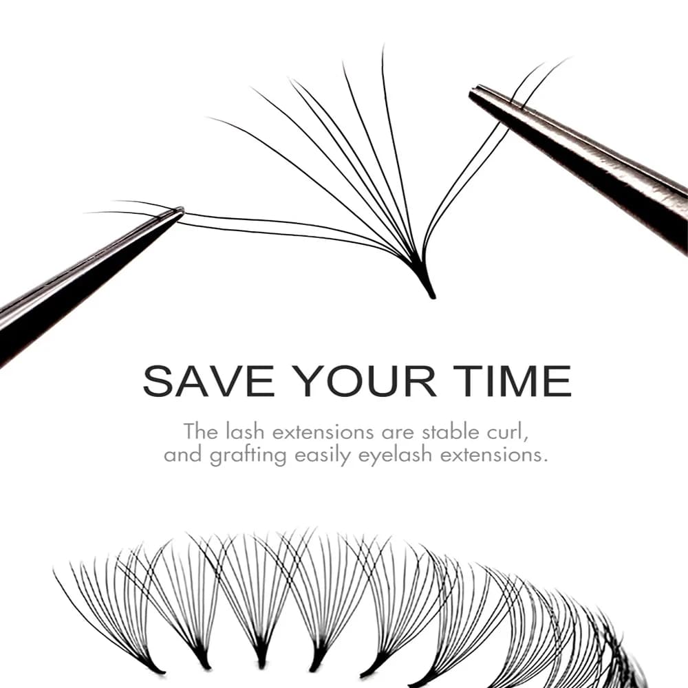 Extensions de cils pré-faits 2000 Fans 0.05 0.07 Mix C D Volume Russe Naturel Fait Main 8D 12D 14D U