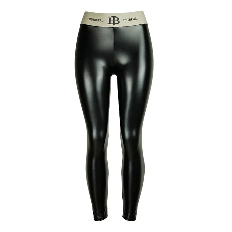 Femmes taille élastique en cuir Leggings Sport Fitness Push Up pantalon maigre noir Sexy respirant P