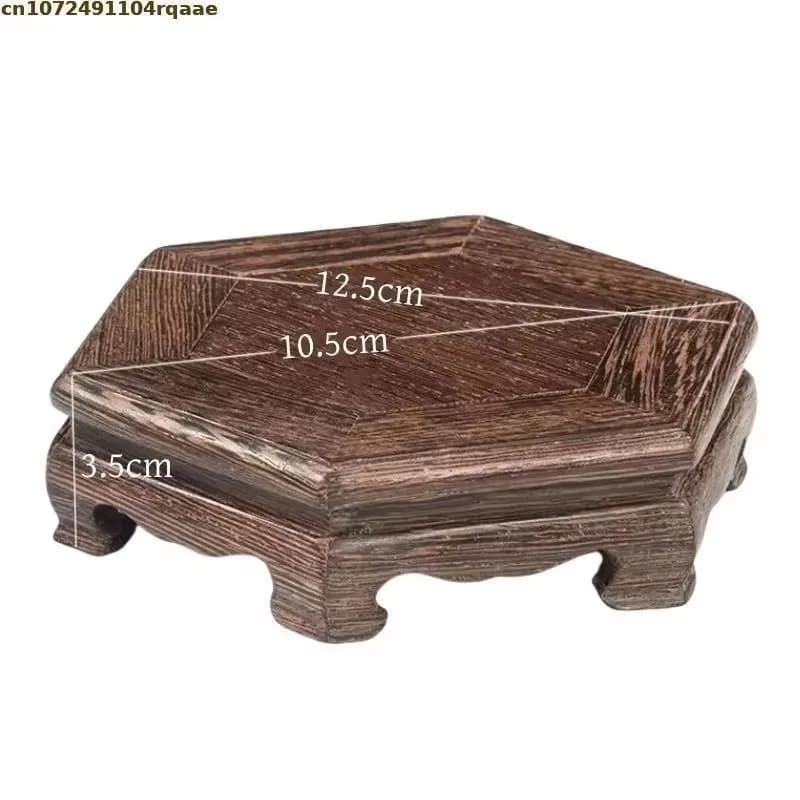 Support en bois hexagonal moderne pour la décoration intérieure |   Socle d'affichage minimaliste po