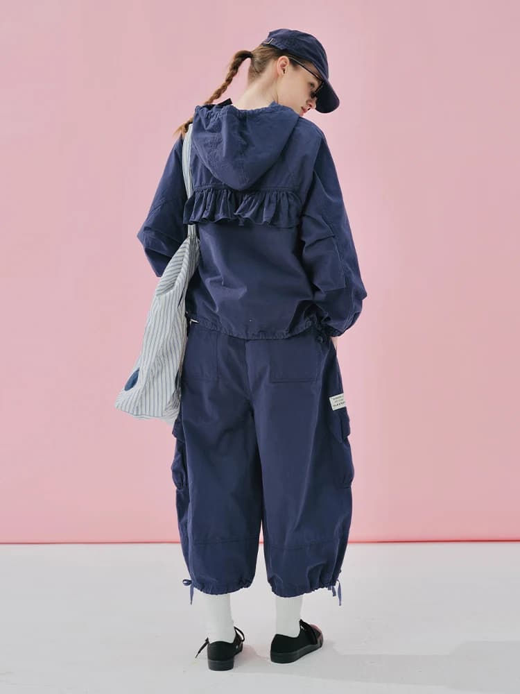 Tenstein KOKON-Pantalon à Jambes Larges pour Femme, Design Original, Taille artificiel astique, Poch