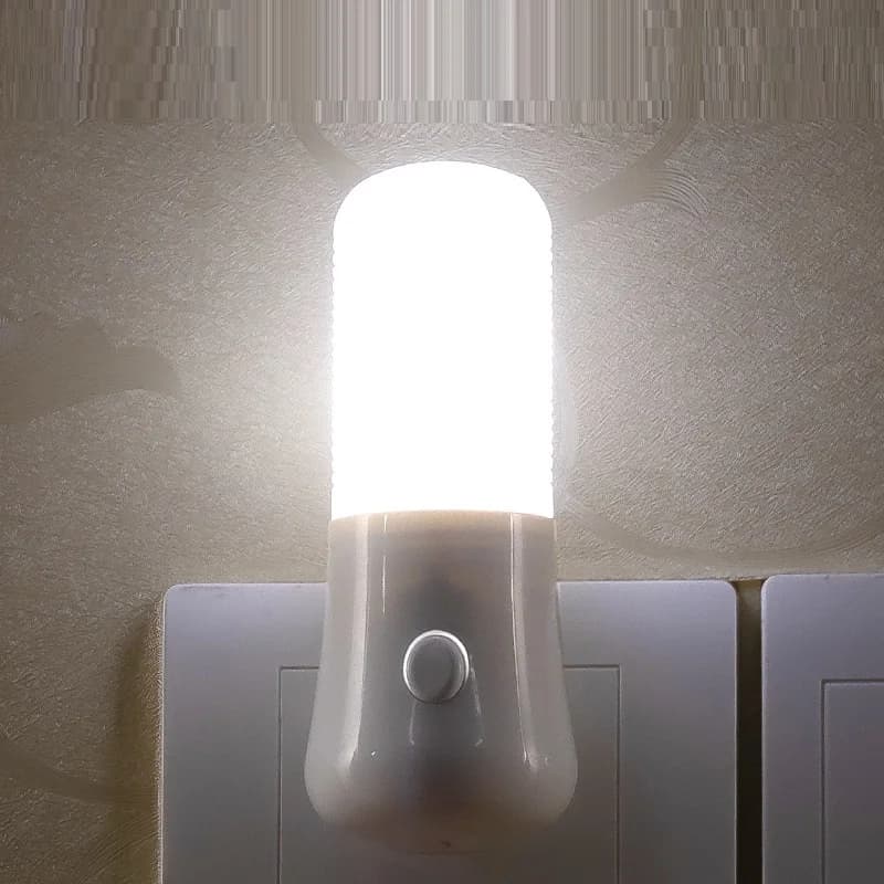 Prise ue/US veilleuses LED veilleuse bouton poussoir interrupteur chambre lampe de chevet chambre de