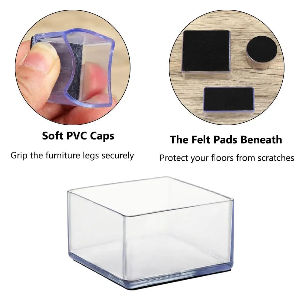 Coussinets transparents en silicone pour pieds de table et chaise, capuchons en PVC, couvre-pieds as