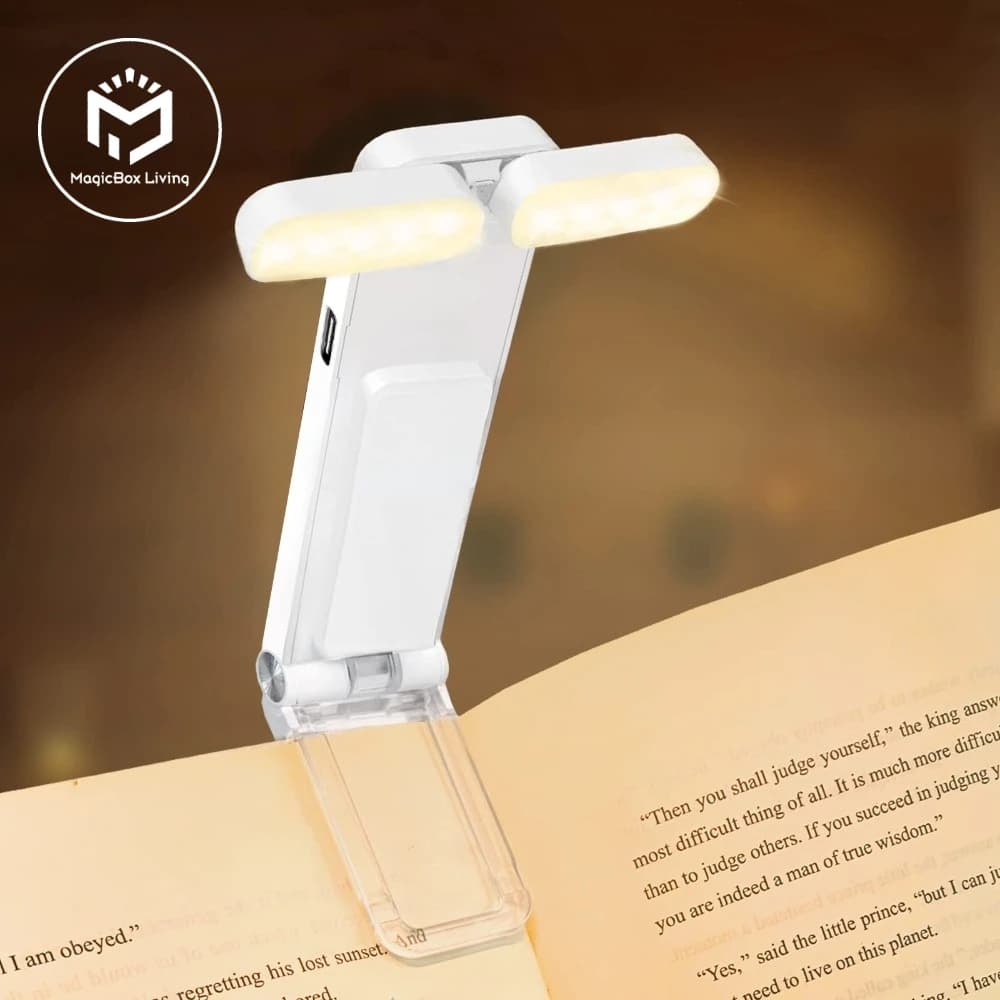 Lampe de lecture, lampe de livre rechargeable par USB pour lire la nuit au lit, lampe de marque-page