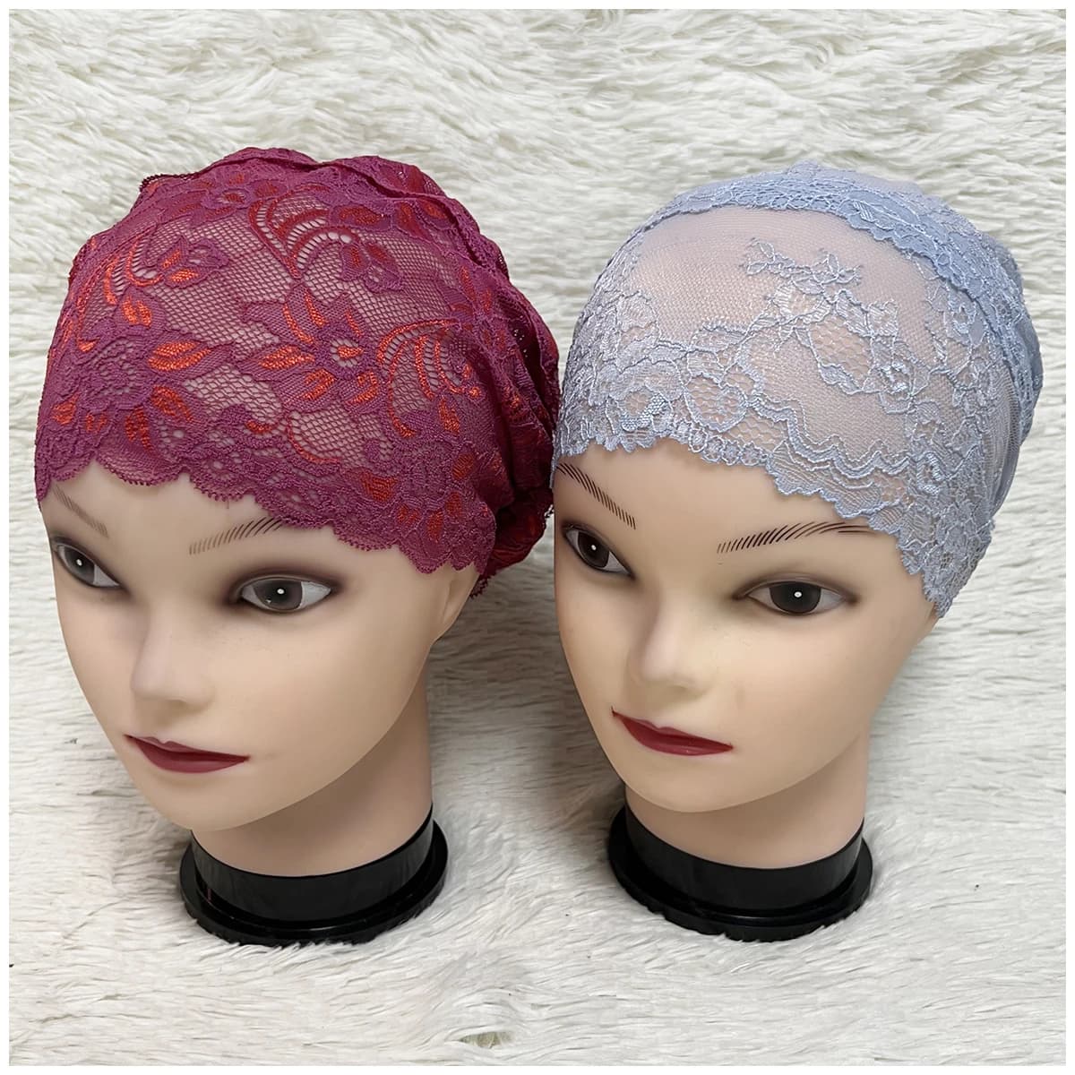 Chapeau en flanelle ajouré en dentelle pour femmes, Design élastique, casquette pour le front, croix