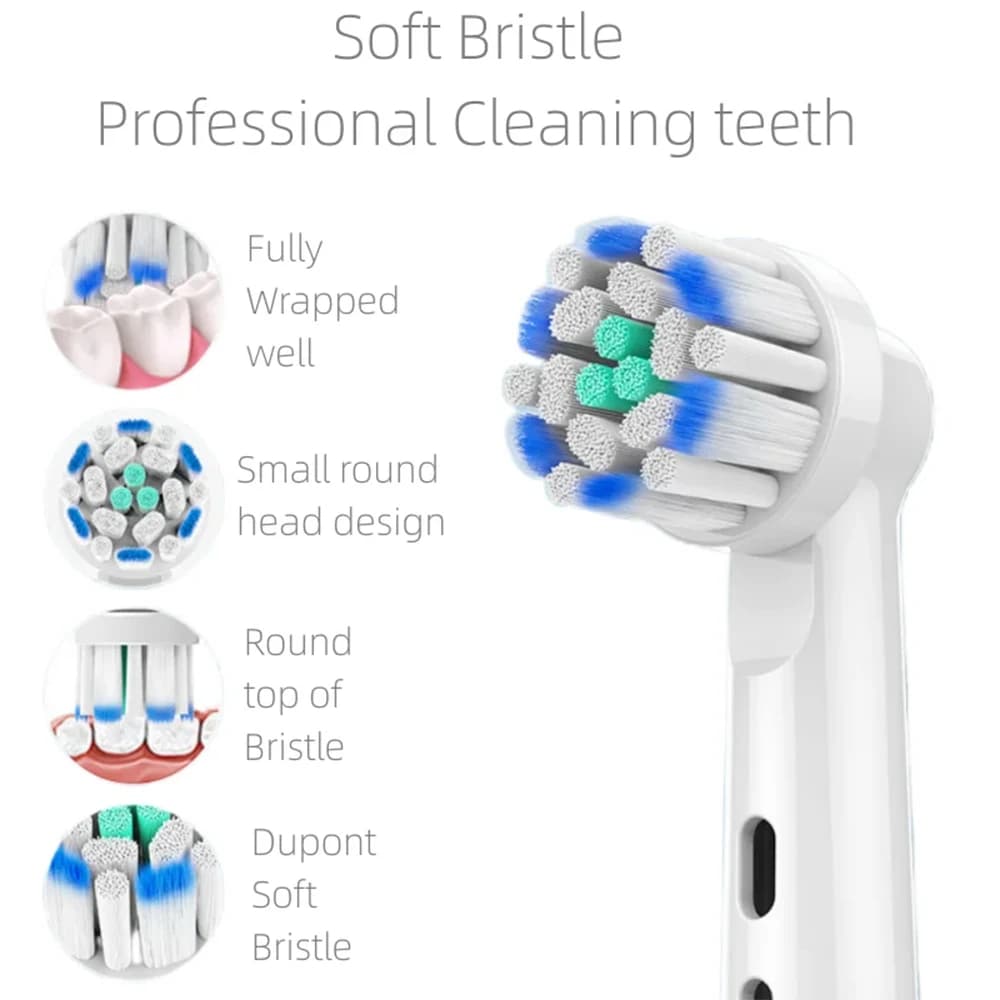Têtes de brosse à dents de rechange, 4 pièces/ensemble, pour brosse à dents électrique sonique intel