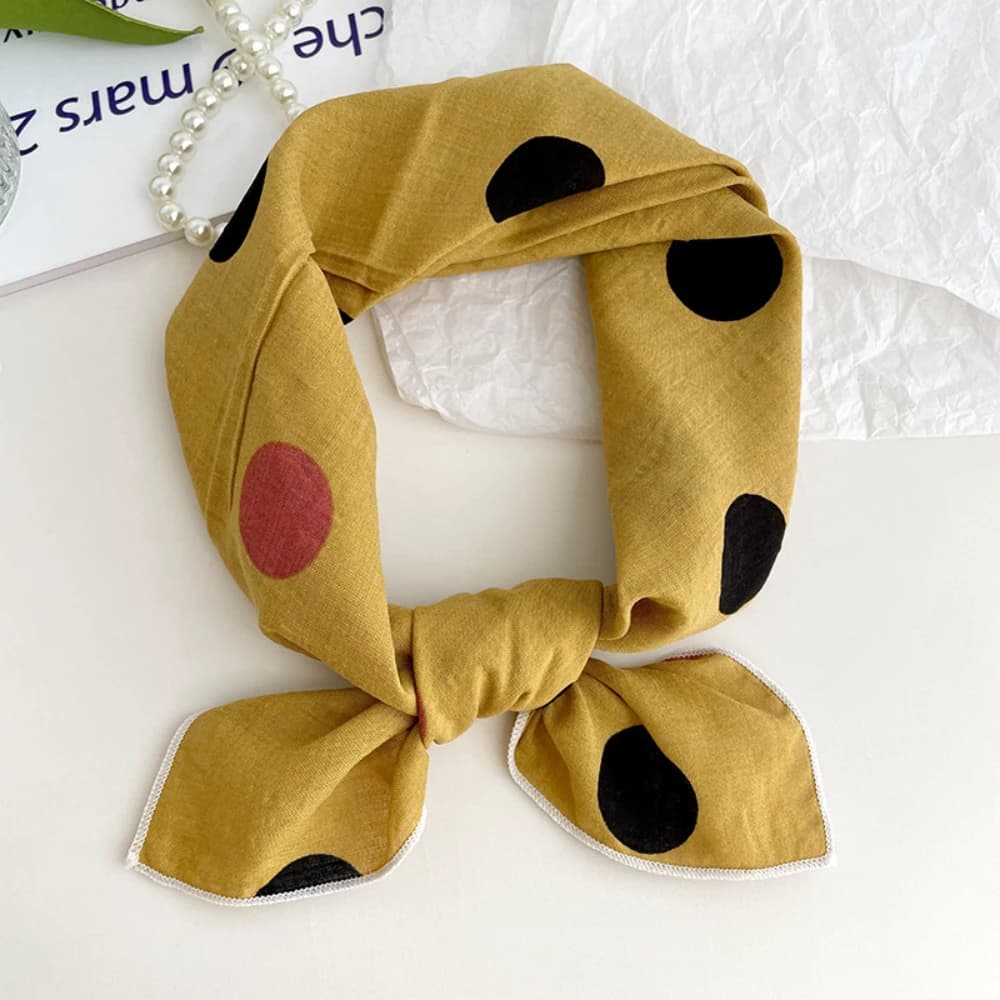 Foulard carré en coton et lin de 55 cm pour femmes, style coréen, pour étudiantes, mode printemps-au