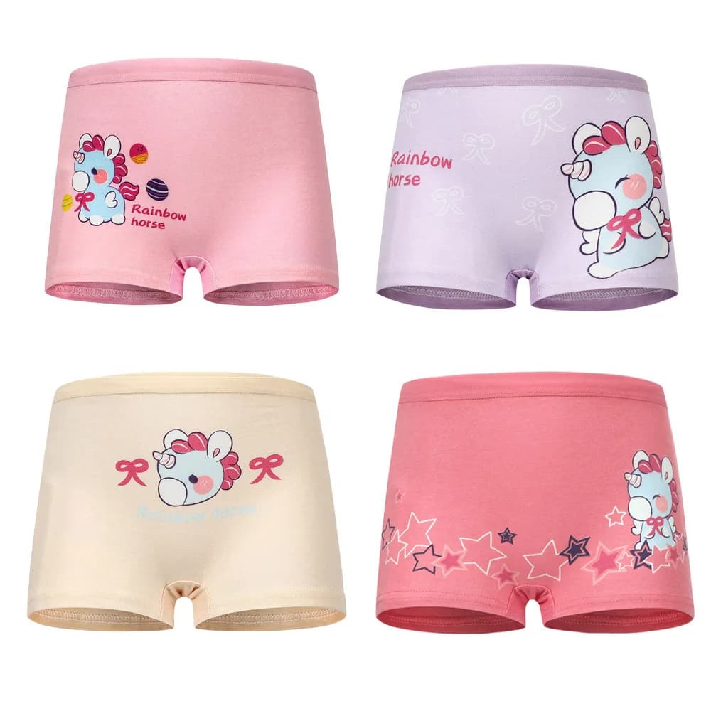 1/4/8/12 pièces enfants filles culottes ensembles coton joli mignon dessin animé licorne imprimer en
